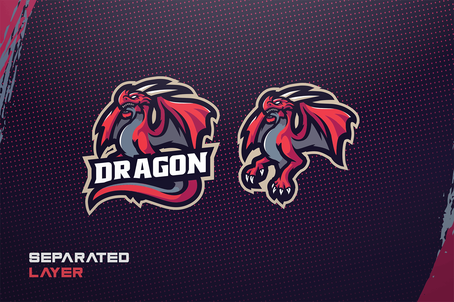 翼龙电子竞技Logo设计模板 DRAGON – E-Sports Logo Creator(图3)