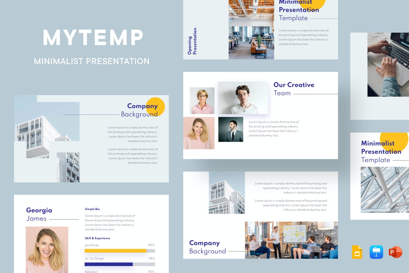 极简风格公司介绍幻灯片演示模板 Mytemp – Corporate Minimal Presentation